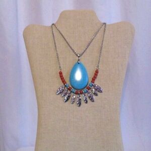 Necklace Mixed (2) Piece Lot Howlite and Howlite and Metal